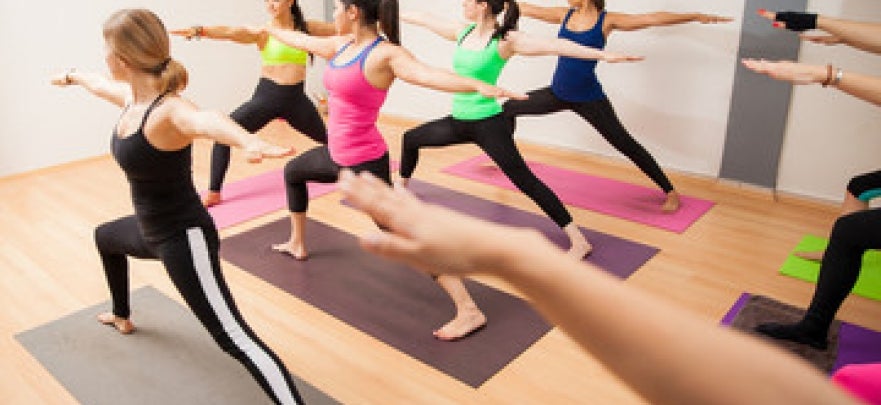 Group doing yoga