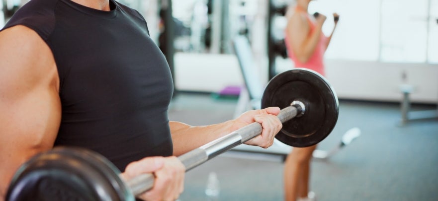 Weightlifting at a gym